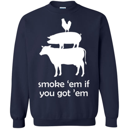 Funny Bbq T-shirt Smoke 'em If You Got 'em Navy