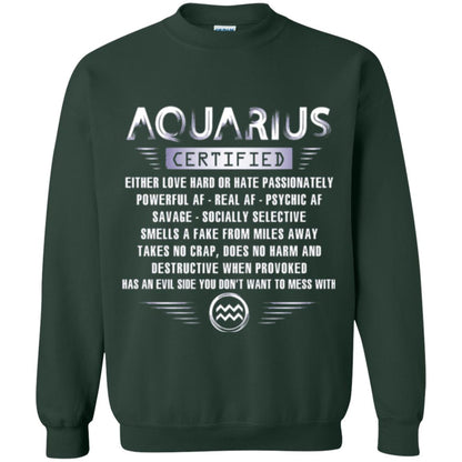 Aquarius Certified Either Love Hard T-shirt Forest Green