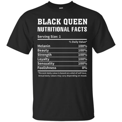 Nubian T-shirt Black Queen Nutritional Facts Black