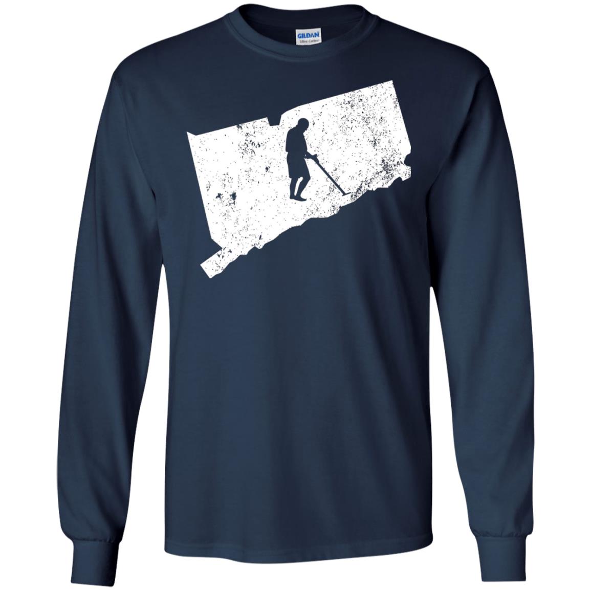 Connecticut Metal Detector Shirt Geocaching Swag Navy