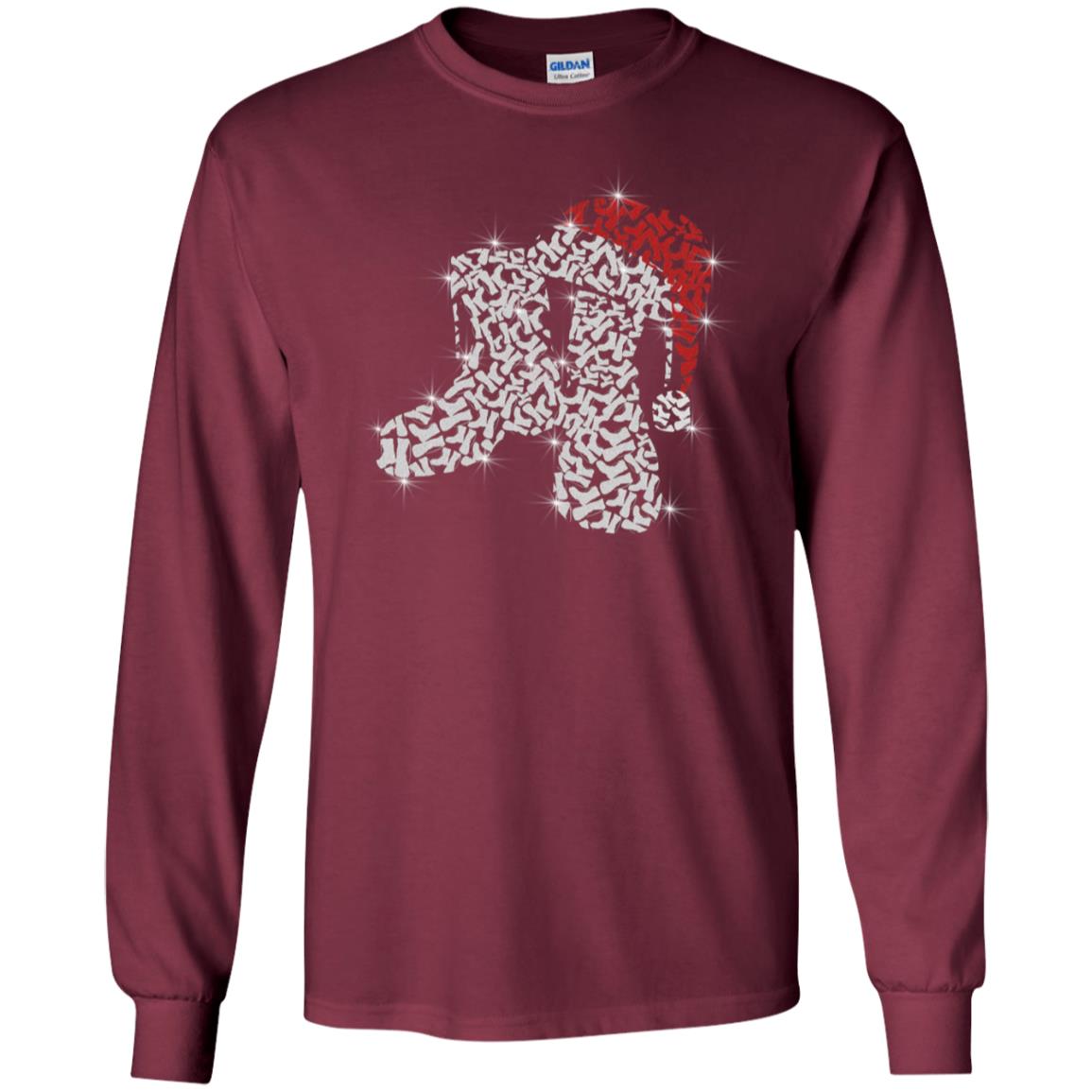 Veteran Boot With Santa Hat Merry Christmas Gift Shirt For Mens Womens Maroon
