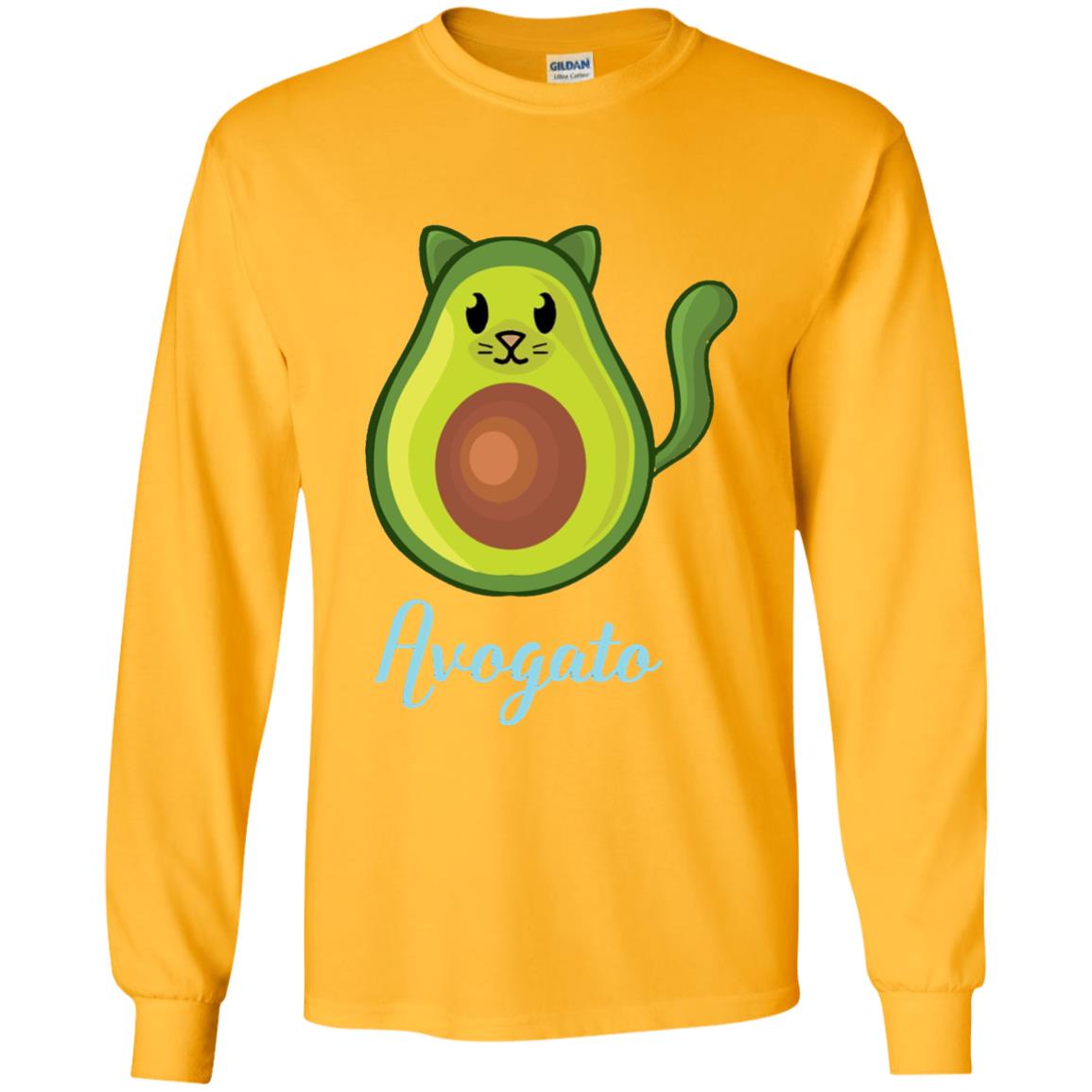 Avogato Avocado Cat Funny Avocato T-shirt Gold