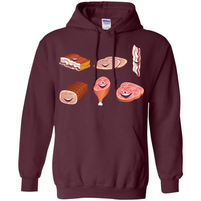 Funny Bbq T-shirt Meat Family Maroon