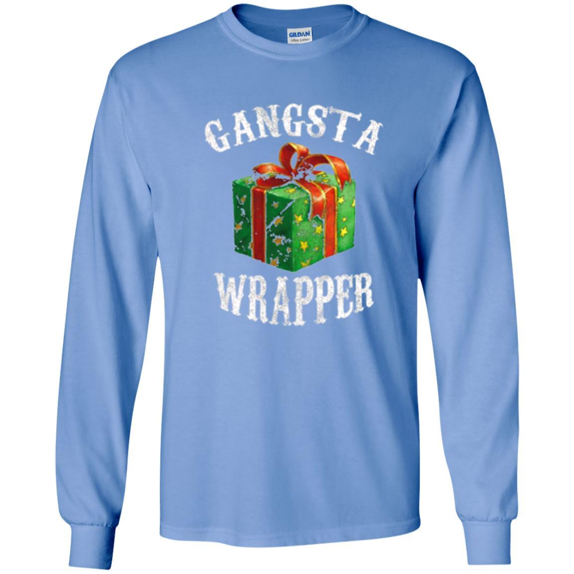 Christmas T-shirt Gangsta Wrapper Novelty Carolina Blue