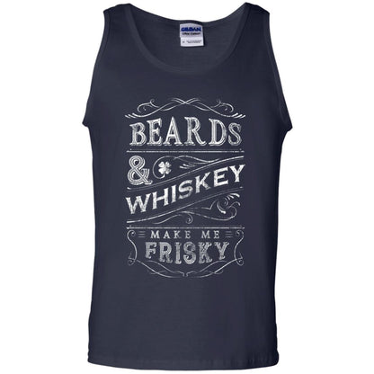 Beards And Whiskey Make Me Frisky Shirt Navy