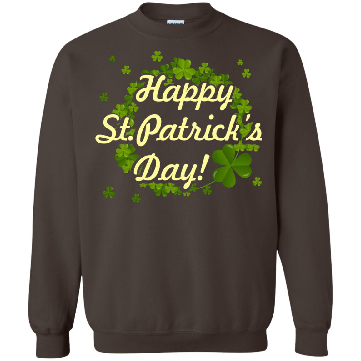 Happy St.patricks Day Shamrocks T-shirt Dark Chocolate