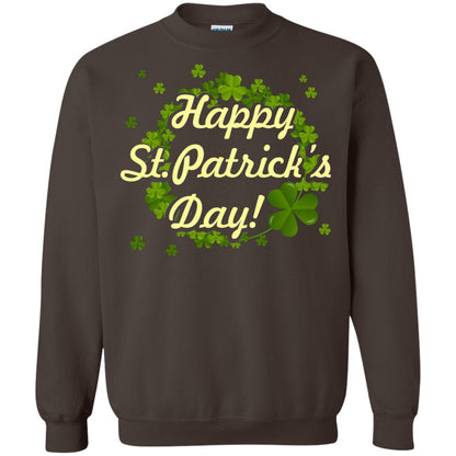 Happy St.patricks Day Shamrocks T-shirt Dark Chocolate