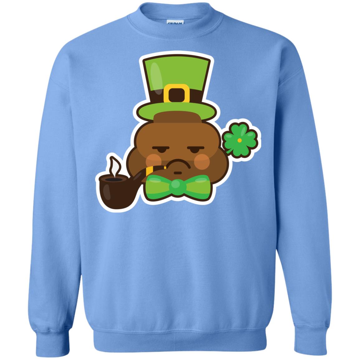 Saint Partick's Day T-shirt Leprechaun Poop Emoji With Patrick Hat Carolina Blue