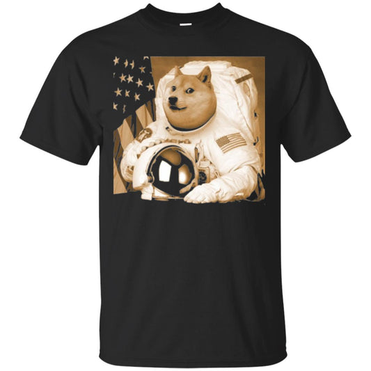 Astronomy T-shirt Dogecoin Moon Astronaut Crypto Black