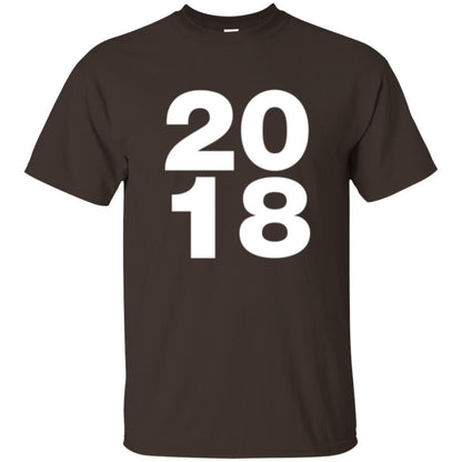 Happy New Year T-shirt 2018 New Year Party T-shirt Dark Chocolate