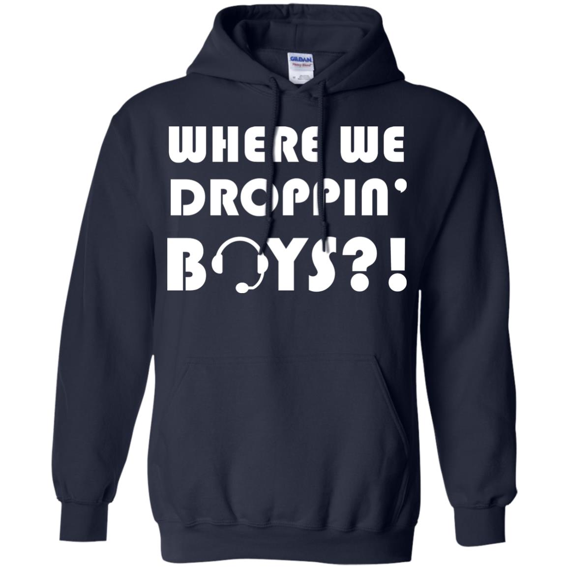 Where We Dropping Boys Gamer Shirt Navy