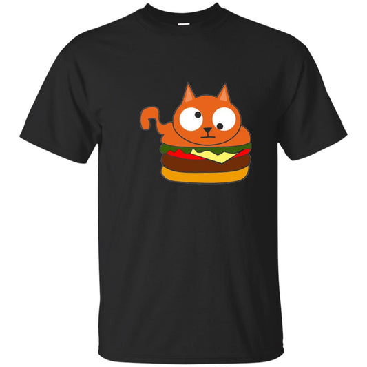 Chibi Kitty Burger Kawaii Cat Lovers Shirt Black