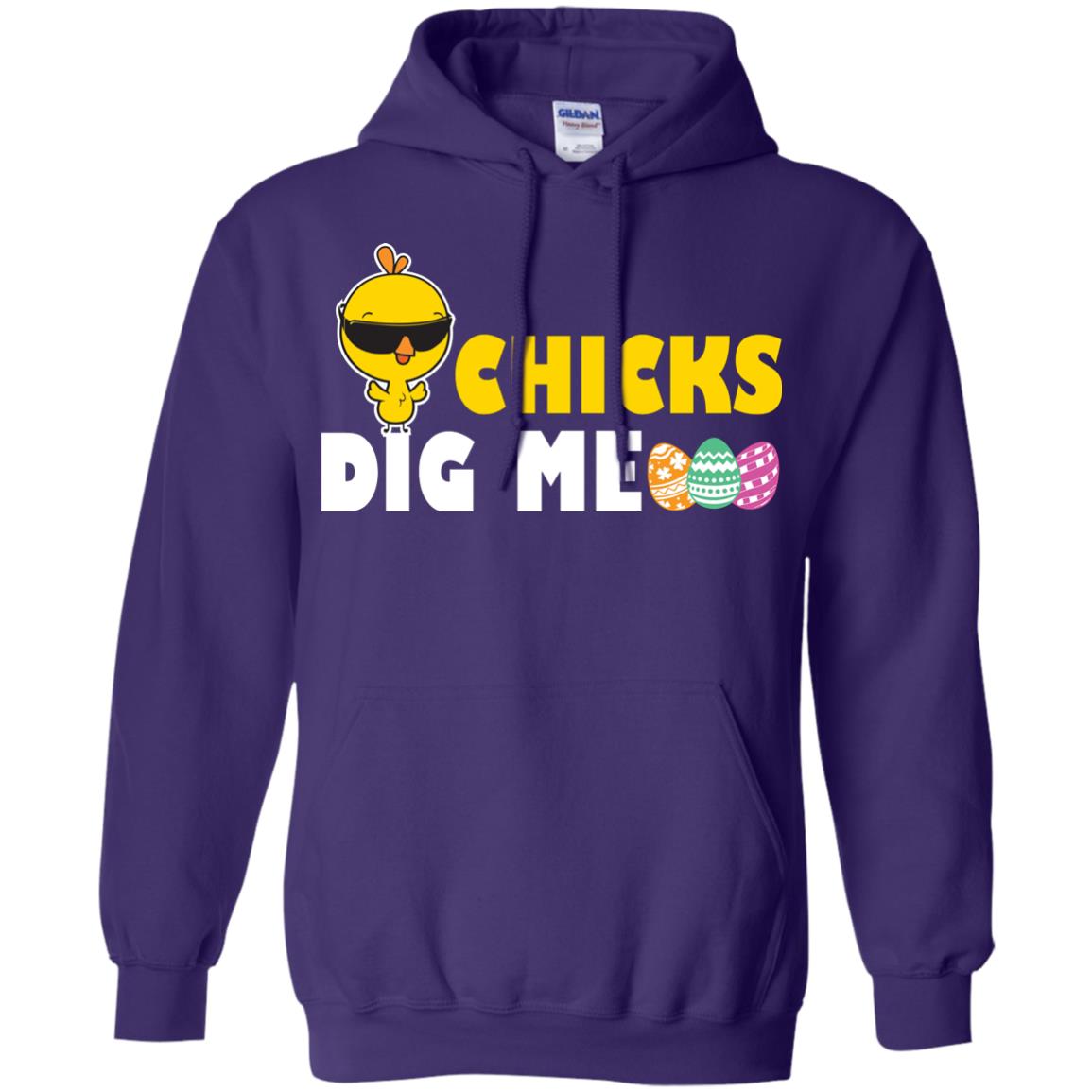 Chicks Dig Me Funny Chicken Shirt For Easter Day Purple