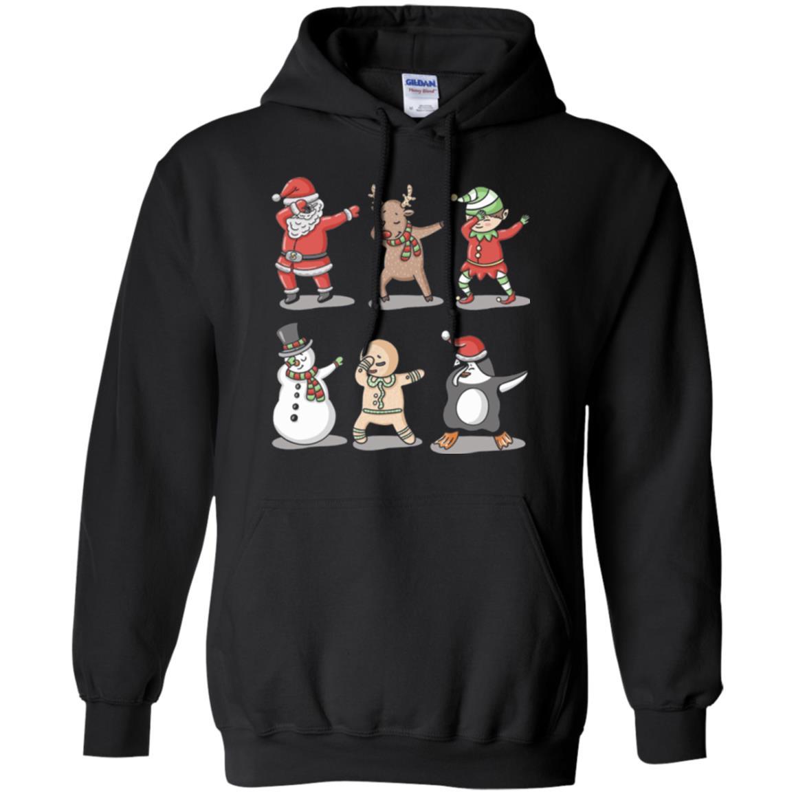 Christmas T-shirt Dabbing Santa Ugly Sweater Black