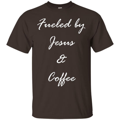 Fueled By Jesus Coffee Graphic Christian T-shirt Dark Chocolate