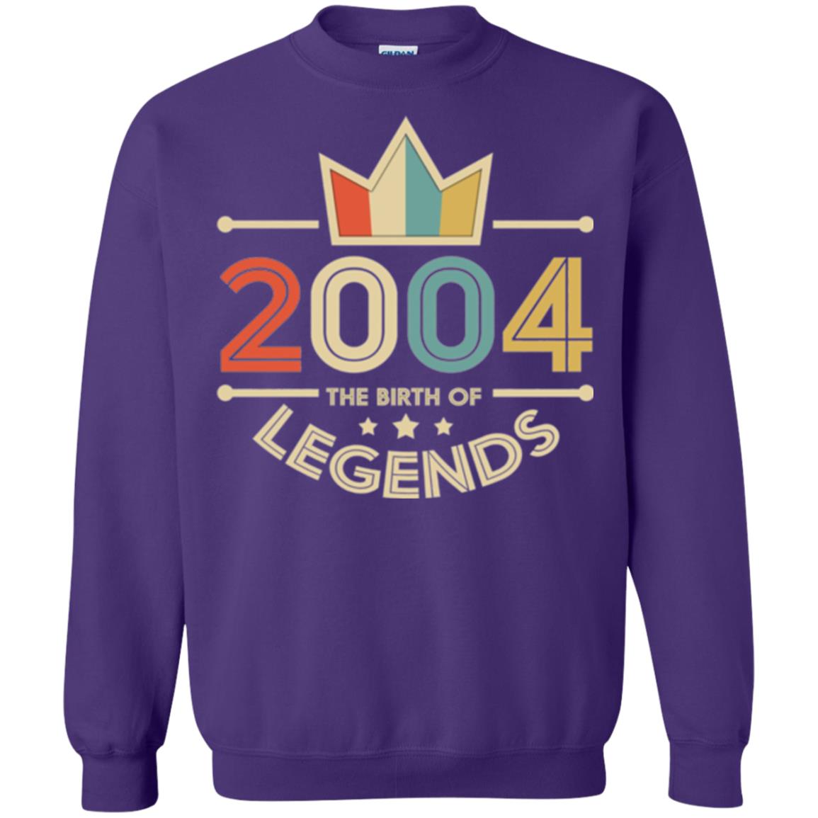 Brithday T-shirt Vintage 2004 The Birth Of Legends Purple