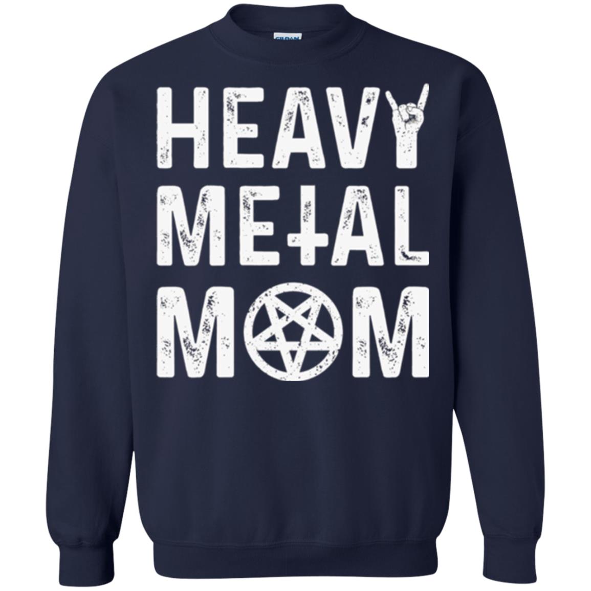 Heavy Metal Mom Vintage Band Music Concert Mother T-shirt Navy