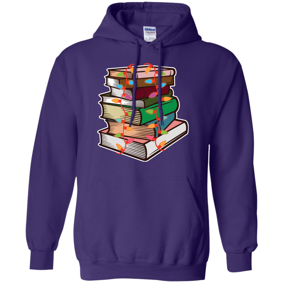Fairy Lights Christmas Gift T-shirt Book Lover Purple