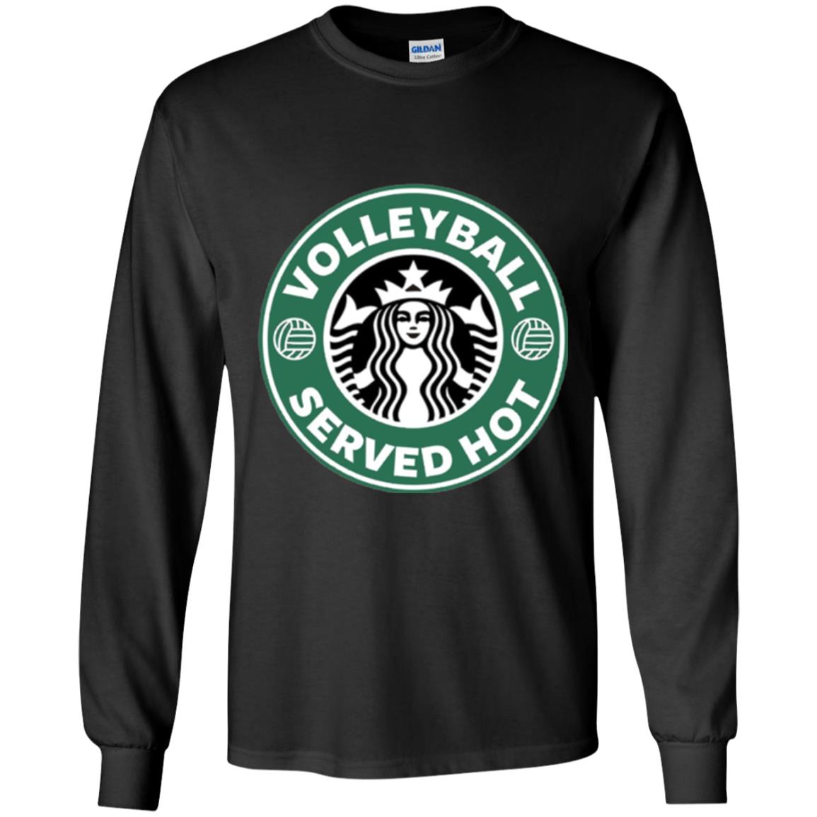 Volleyball Lovers T-shirt Served Hot Black