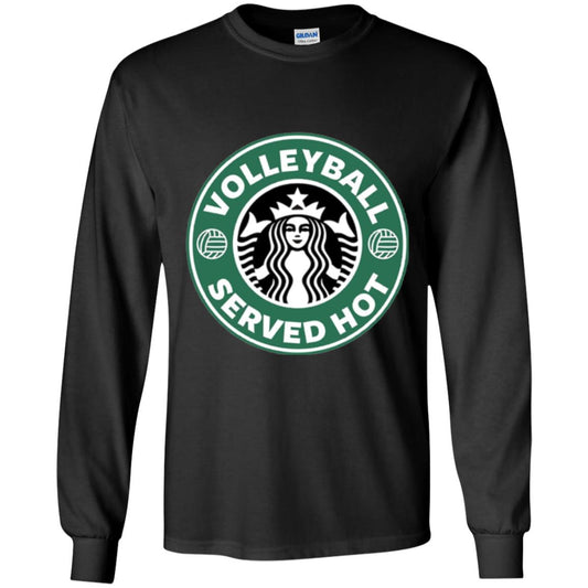 Volleyball Lovers T-shirt Served Hot Black