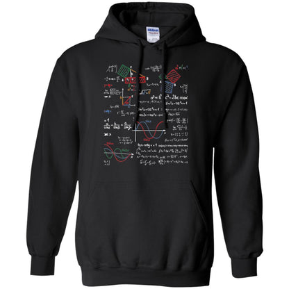 Math Lover T-shirt Formulas Cheat Sheet Black