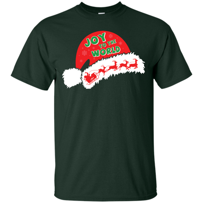 Christmas T-shirt Joy To The World Forest Green