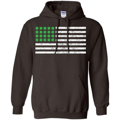 Usa Flag With Irish Shamrock St Patricks Day T-shirt Dark Chocolate