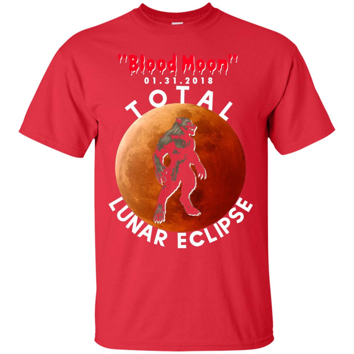 Best Total Lunar Eclipse Shirt 2018 - Blood Moon Werewolf T-shirt Red