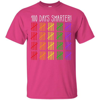 Kids T-shirt 100 Days Smarter Counting Hash Marks Days Of School Heliconia