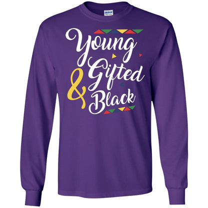 African American T-shirt Young Gifted And Black Purple