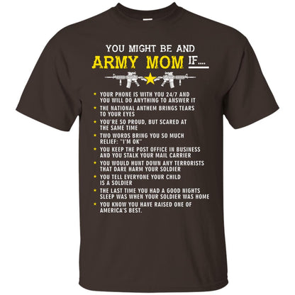 Veteran T-shirt You Might Be An Army Mom If Dark Chocolate