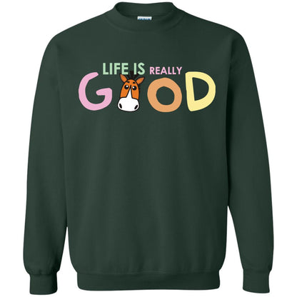 Life Is Really Good With My Cute Horse T-shirt Forest Green