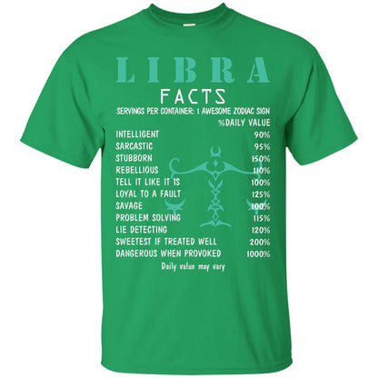 Libra Facts 1 Awesome Zodiac Sign Gift Shirt For Libra Horoscop Irish Green