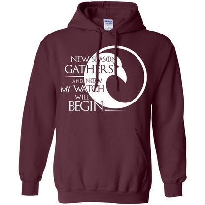 New Season Gathers And Now My Watch Will Begin Game Of Thrones Fan T-shirt Maroon