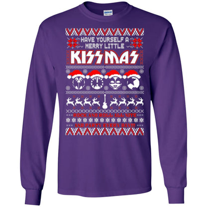 Christmas T-shirt Have Yourself A Merry Little Kissmas Purple