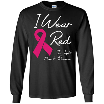 I Wear Red To Fight Heart Disease T-shirt Black
