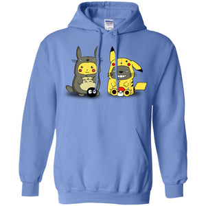 Pikachu Cosplay Totoro And Totoro Cosplay Pikachu T-shirtG185 Gildan Pullover Hoodie 8 oz.