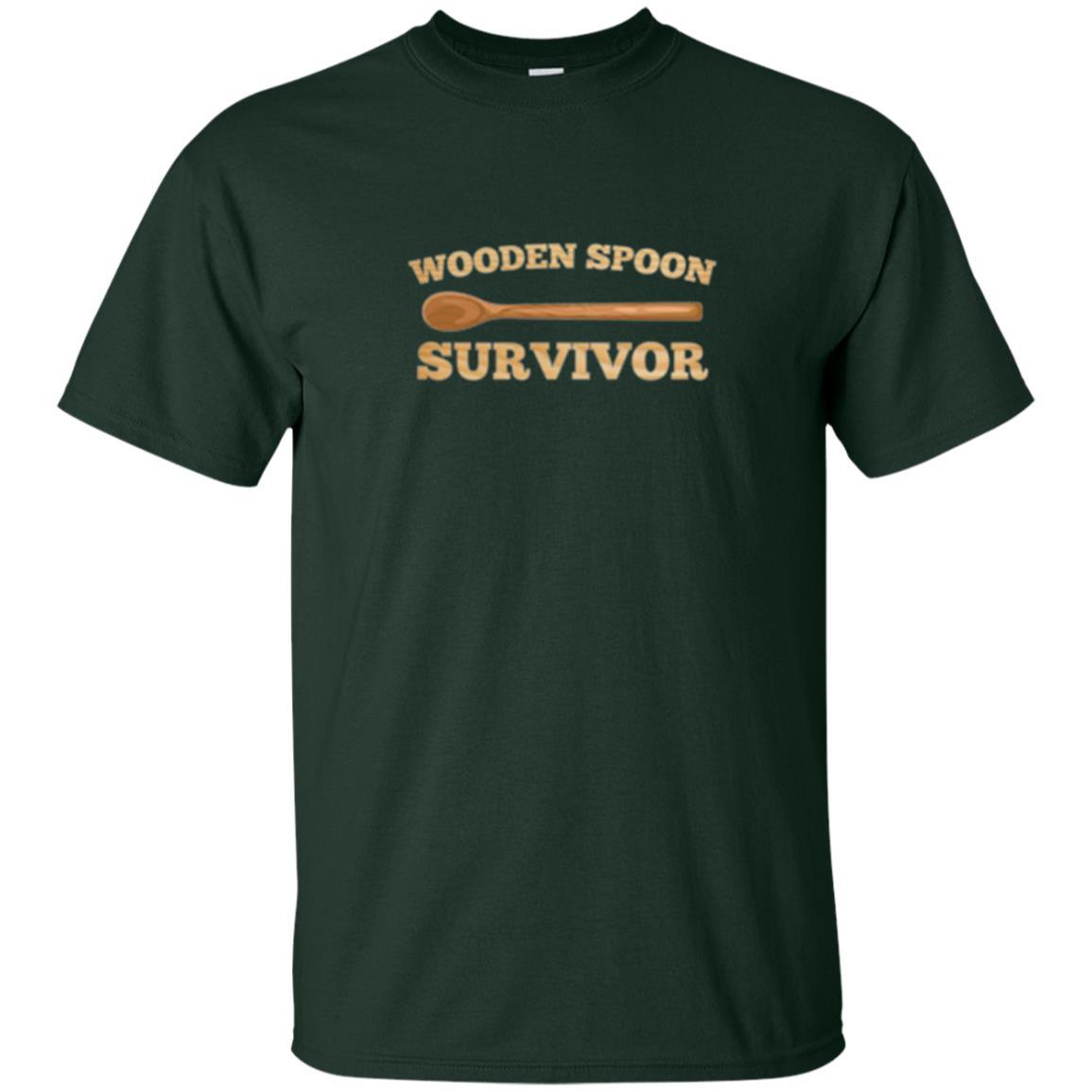 Sarcastic T-shirt Wooden Spoon Survivor T-shirt Forest Green