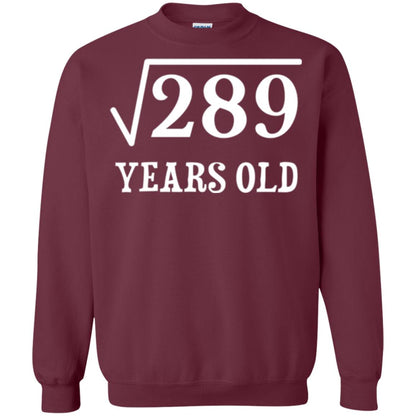 Brithday T-shirt Square Root Of 289 Maroon