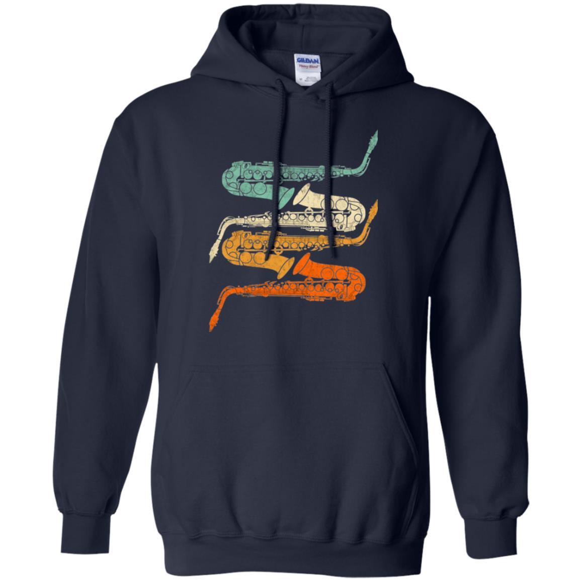 Saxophonist T-shirt Vintage Retro 70s Saxophone Navy