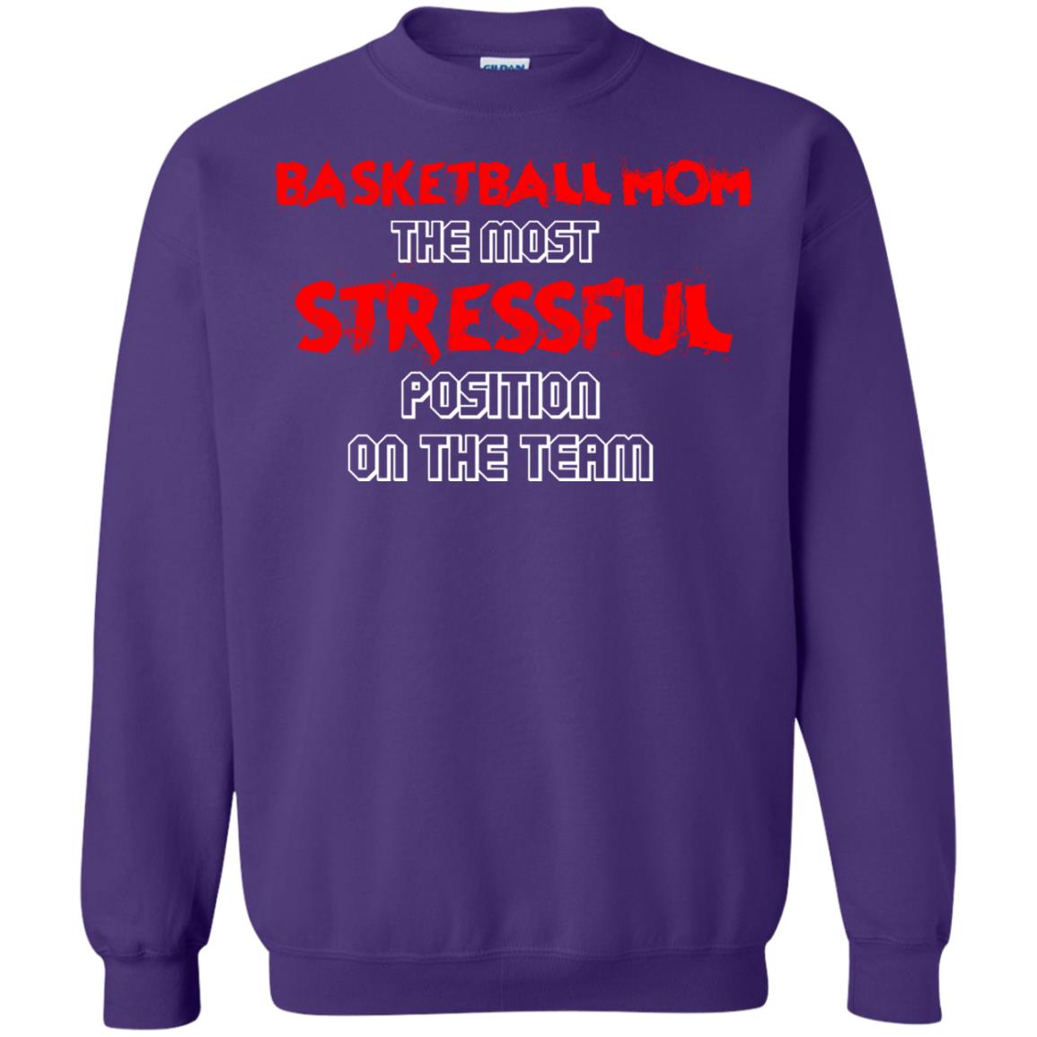 Basketball Mom T-shirt The Most Stressful Position On The Team Purple