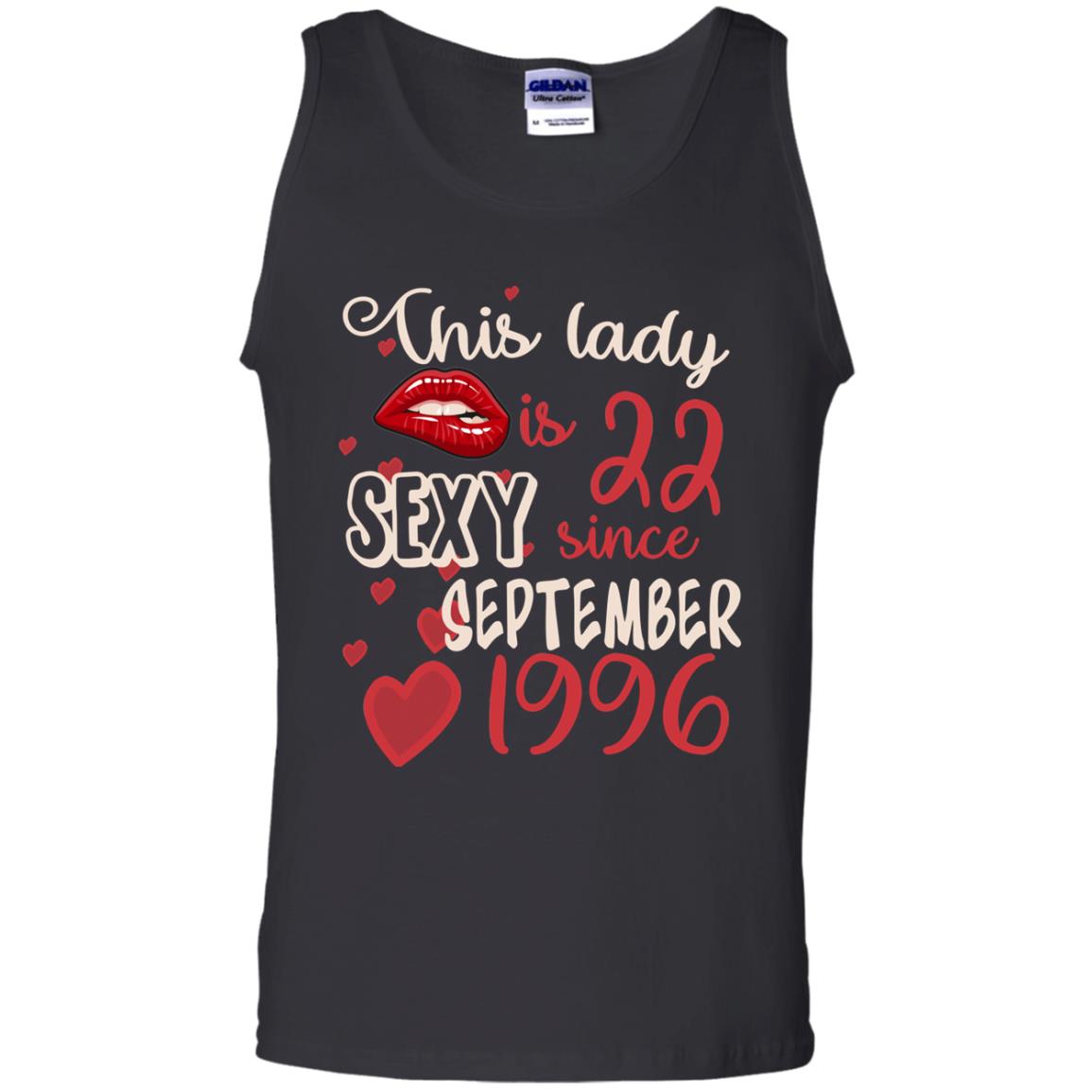 This Lady Is 22 Sexy Since September 1996 22nd Birthday Shirt For September Womens Black