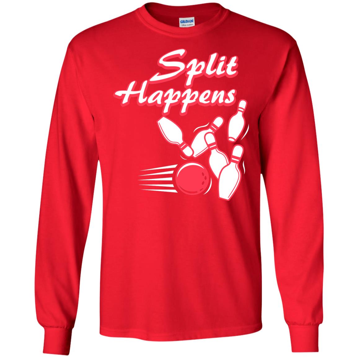 Bowling Lover T-shirt Split Happens Red