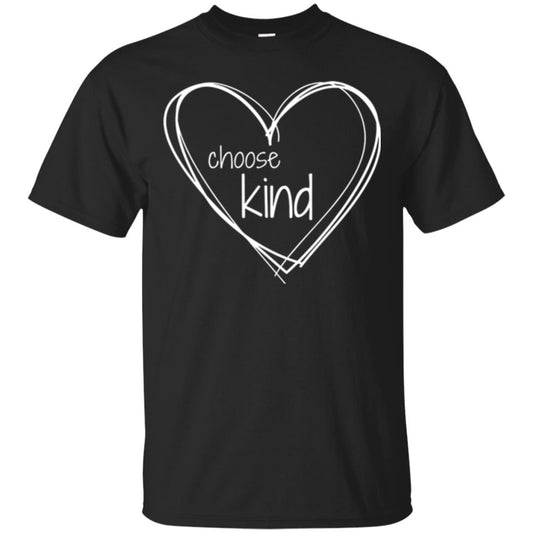 Anti-bullying T-shirt Choose Kind In White Heart Black