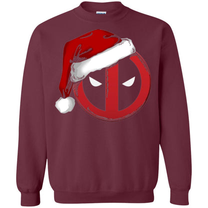 Christmas T-shirt Marvel Deadpool Icon Santa Hat Christmas Graphic Maroon