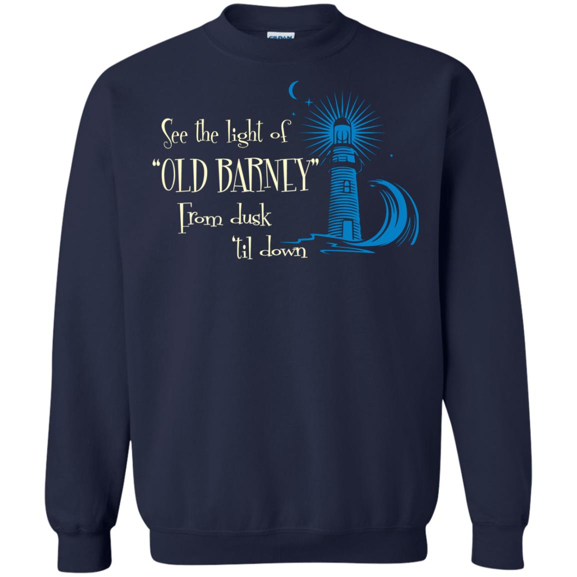 Lighthouse T-shirt See The Light Of Old Barney From Dusk Til Down Navy