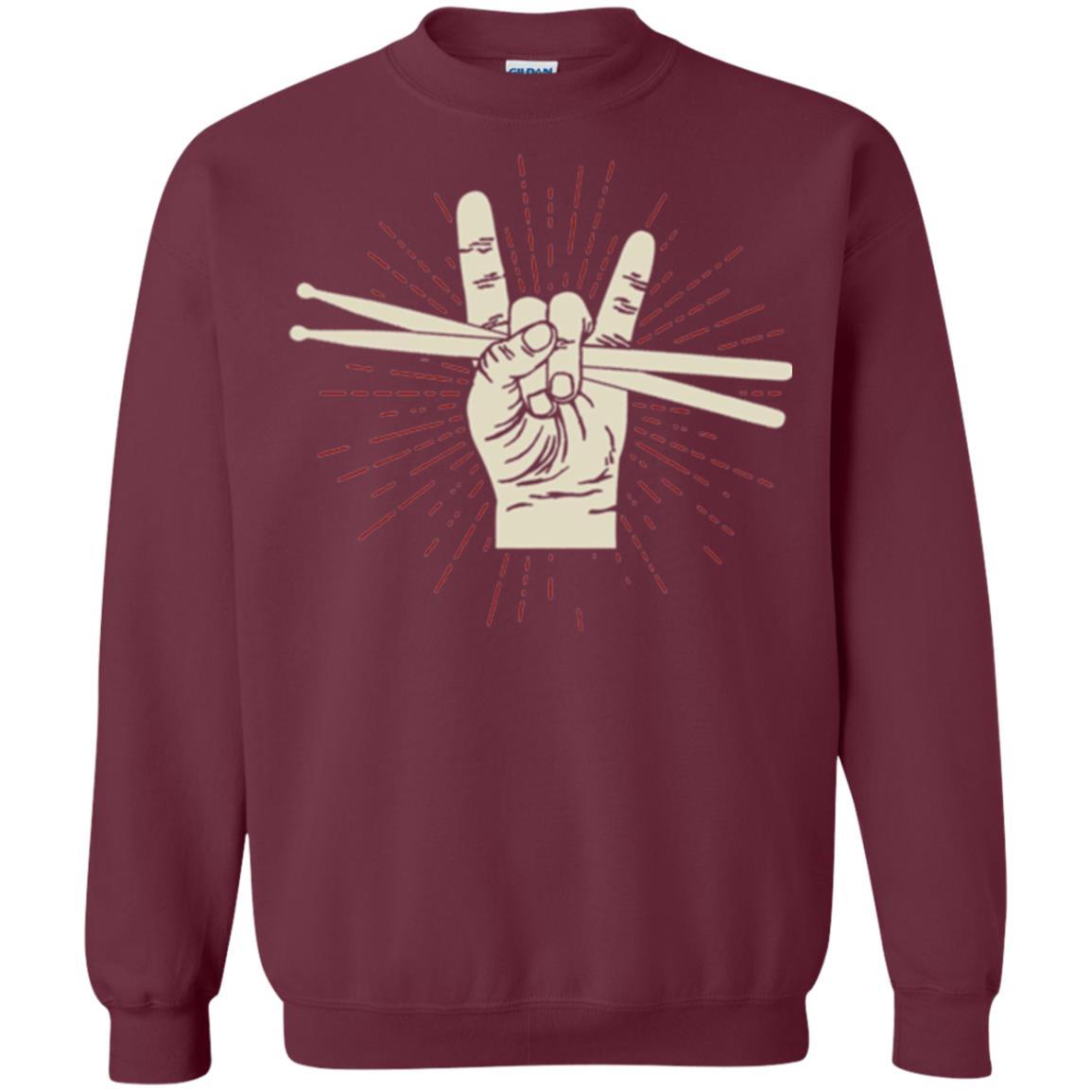 Drummer T-shirt Drumsticks Percussion Rock Maroon