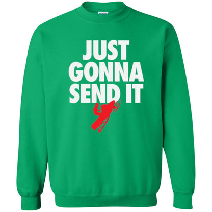 Snowmobile T-shirt Just Gonna Send It T-shirt Irish Green