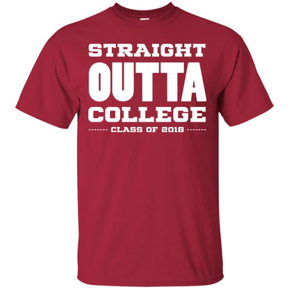Straight Outta College Class Of 2018 Graduation Shirt Cardinal