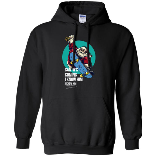 Christmas T-shirt Santa's Coming I Know Him Black